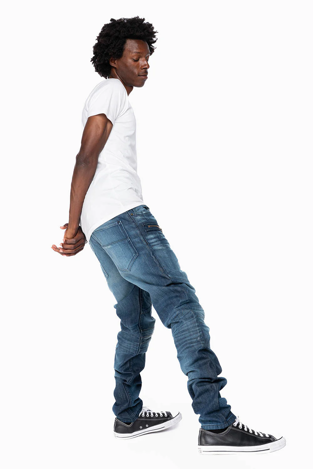 ROBINS RED LABEL BIKER JEANS IN DARK BLUE WASH - Image 5