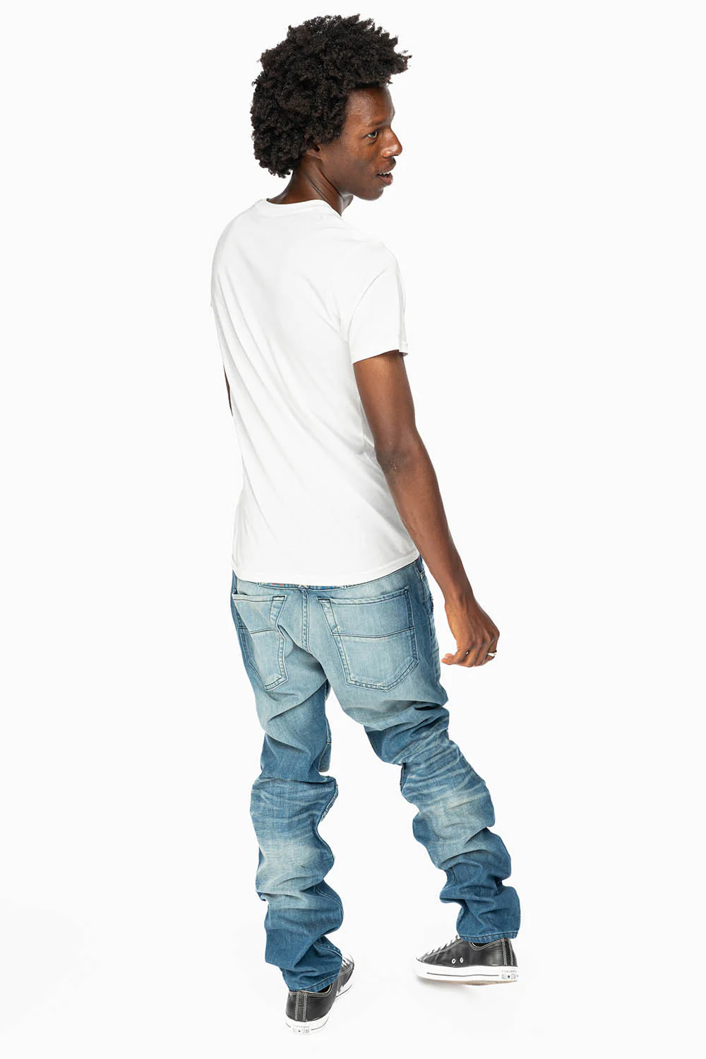 ROBINS RED LABEL BIKER JEANS IN MEDIUM BLUE WASH - Image 5