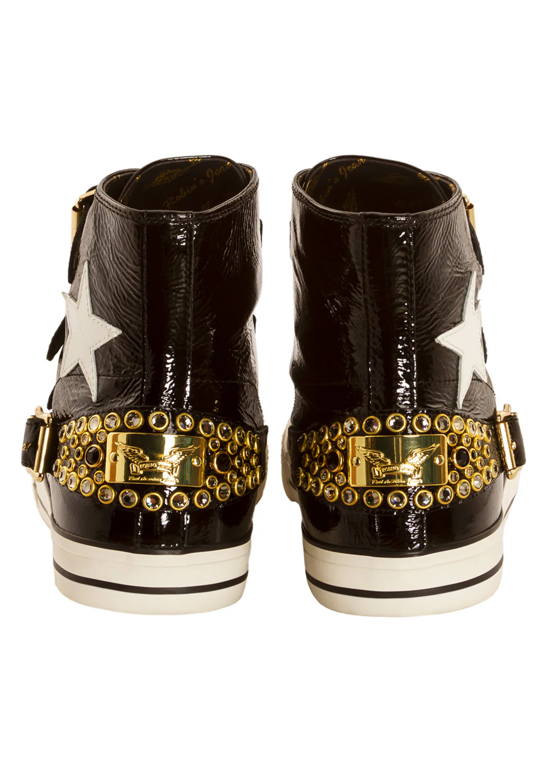 TEAM ROBIN HIGH TOP IN BLACK W/ CRYSTALS - Image 4