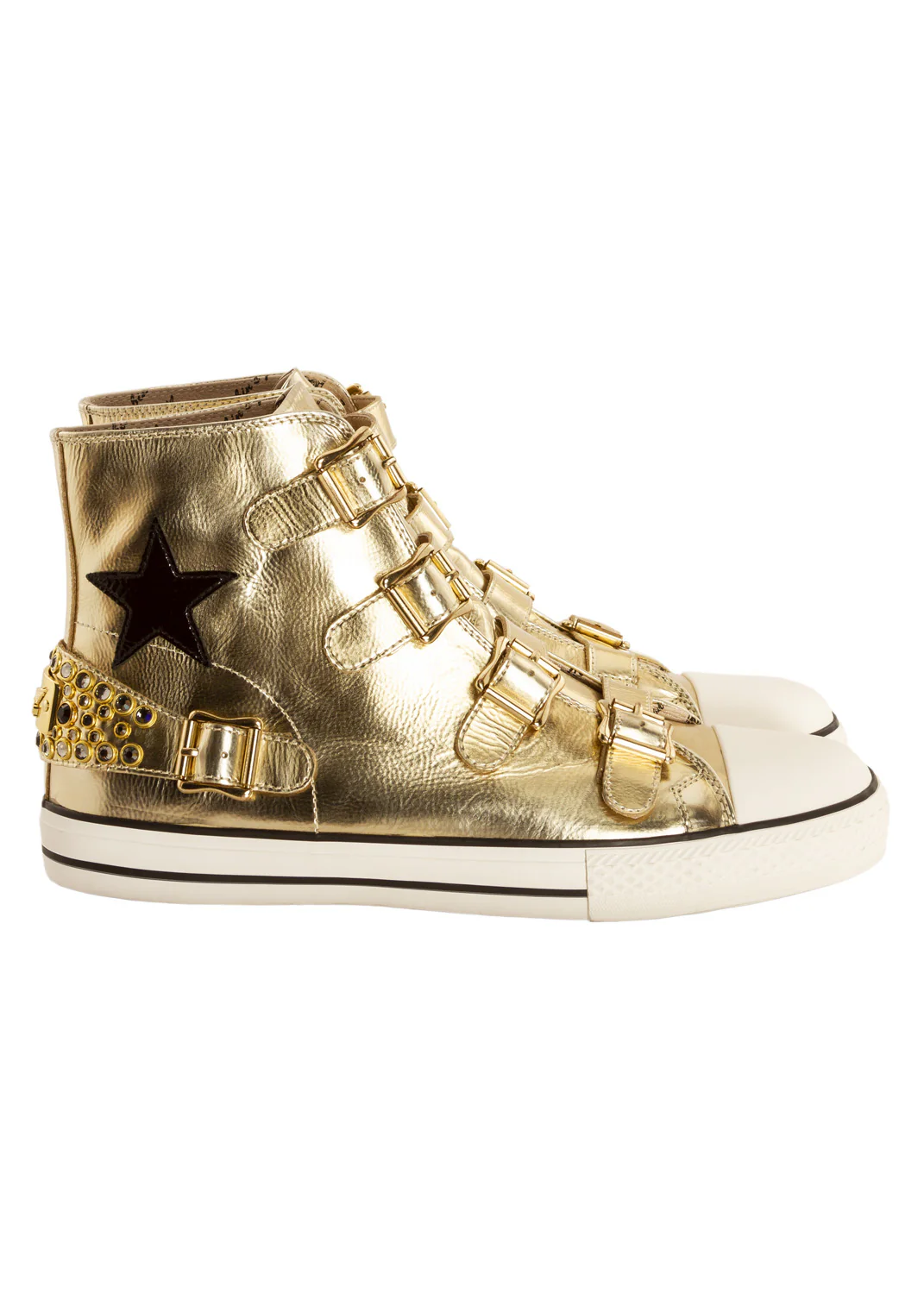 TEAM ROBIN HIGH TOP IN GOLD W/ CRYSTALS - Image 3