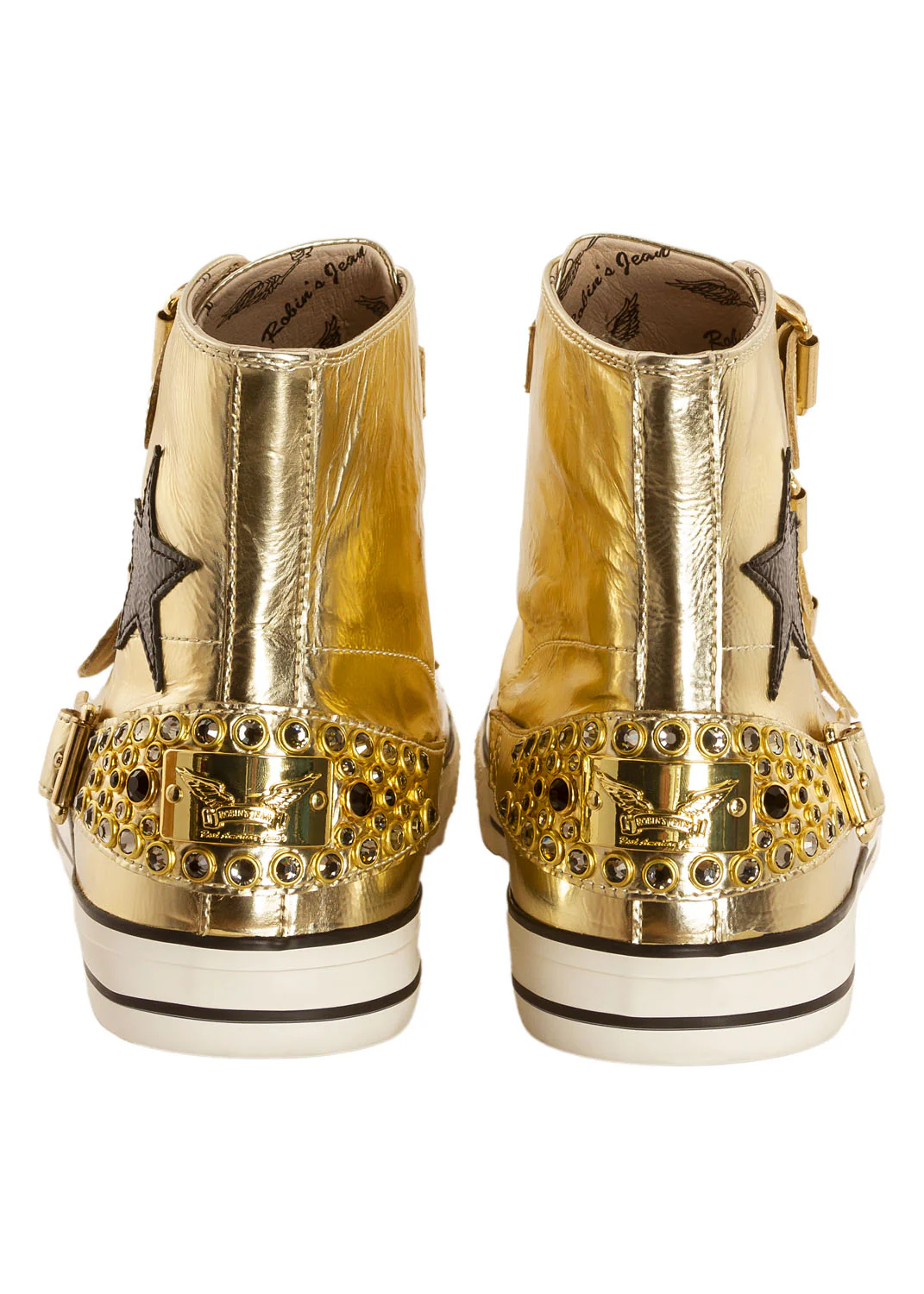 TEAM ROBIN HIGH TOP IN GOLD W/ CRYSTALS - Image 4