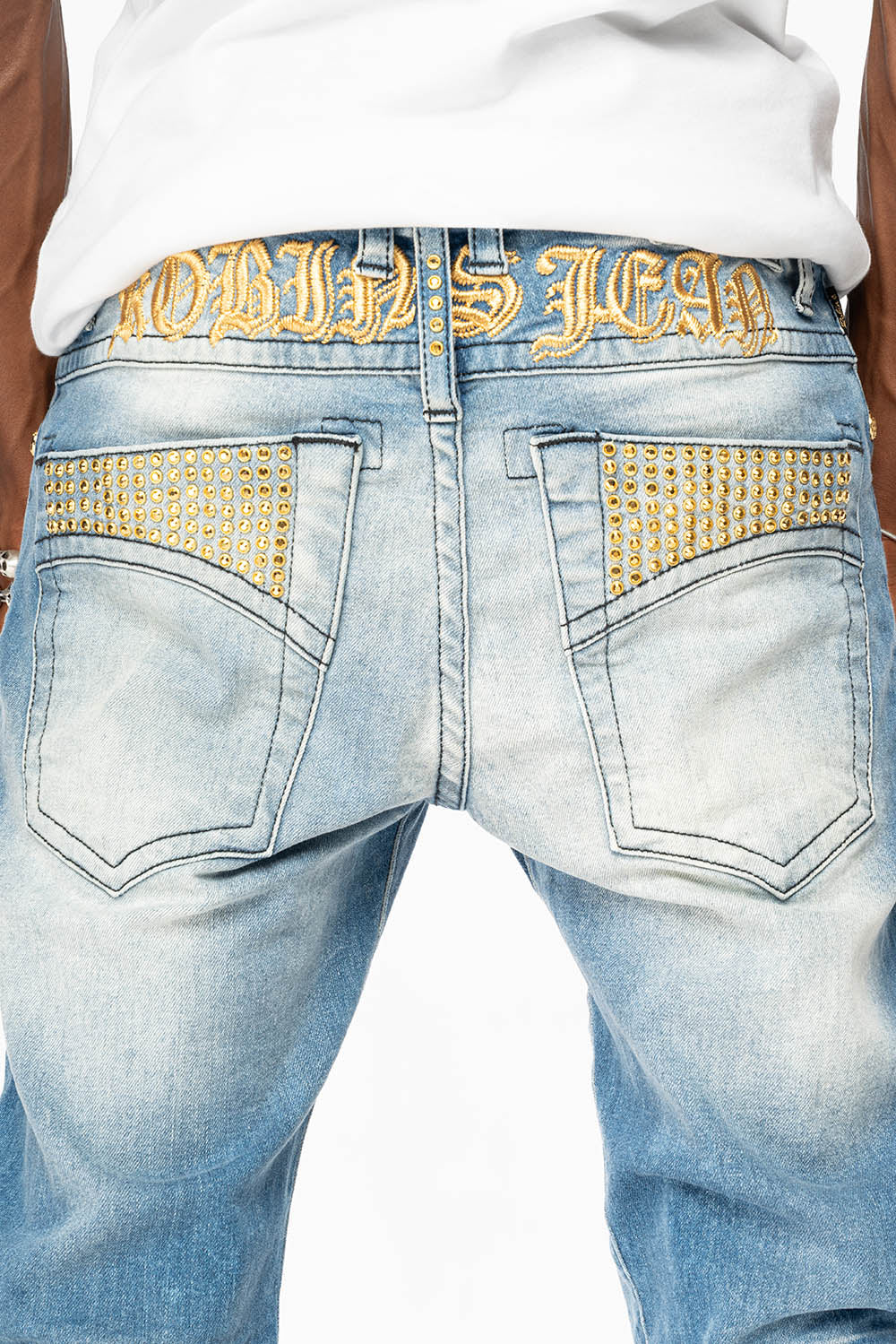 SKINNY JEAN IN BLUE 5D LIGHT WASH EMBELLISHED WITH AURUM CRYSTALS - Image 2