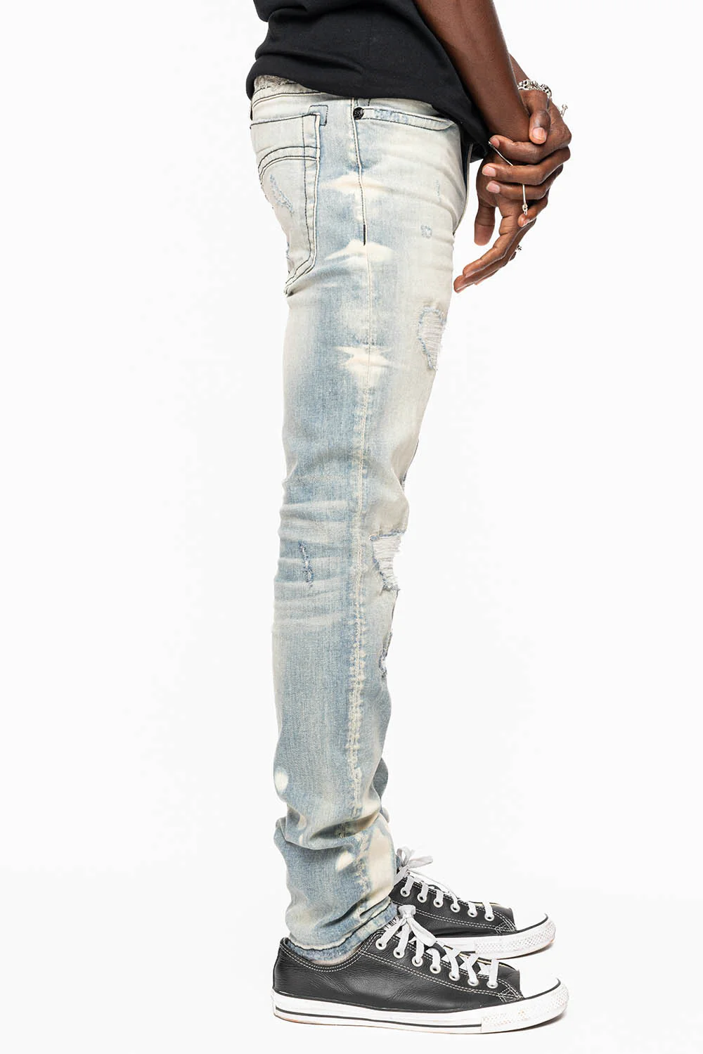 SKINNY JEAN IN BLUE NOMAD REPAIRED WASH - Image 2