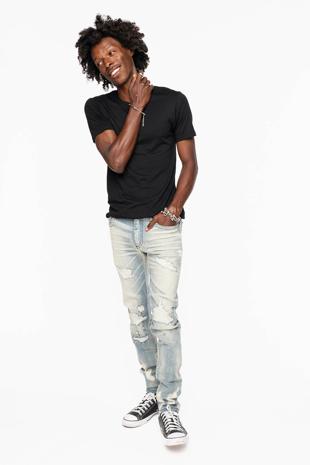 SKINNY JEAN IN BLUE NOMAD REPAIRED WASH - Image 4