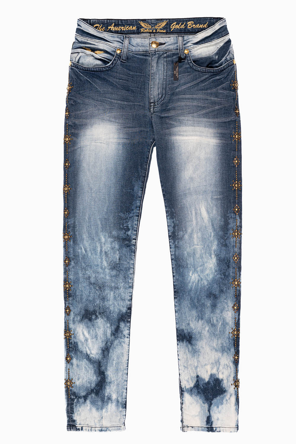 SKINNY MENS JEANS IN BLUE CLOUD JAPAN WITH GUNSLINGER CRYSTAL MOTIF - Image 6