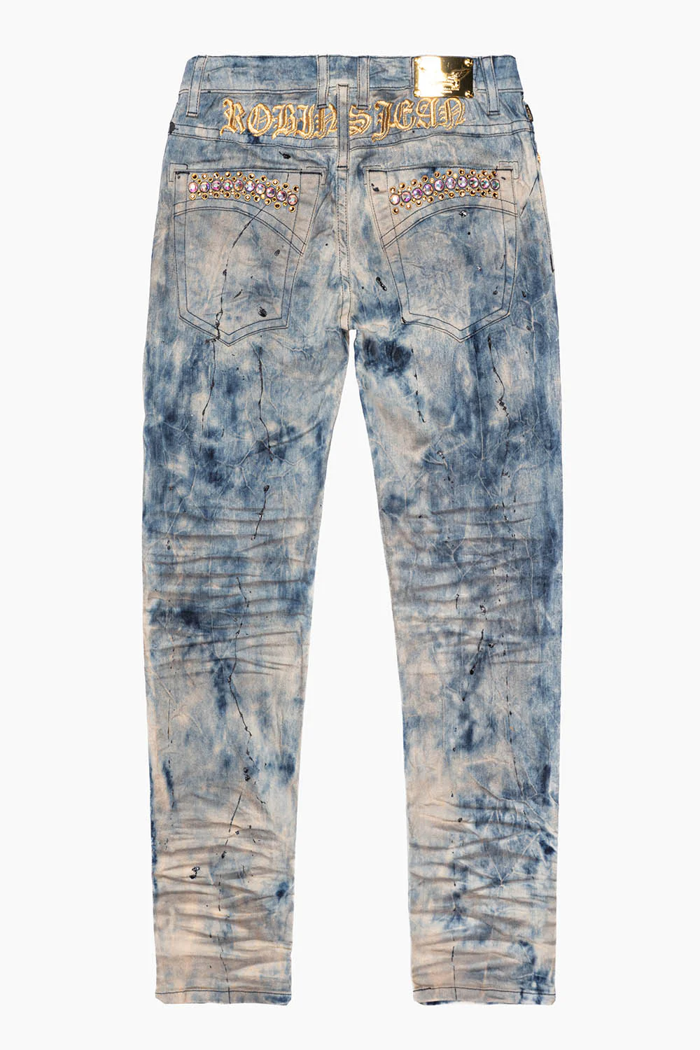 SKINNY MENS JEANS IN FROZEN WASH WITH AB CRYSTAL AND SMOKY TOPAZ CRYSTALS - Image 7