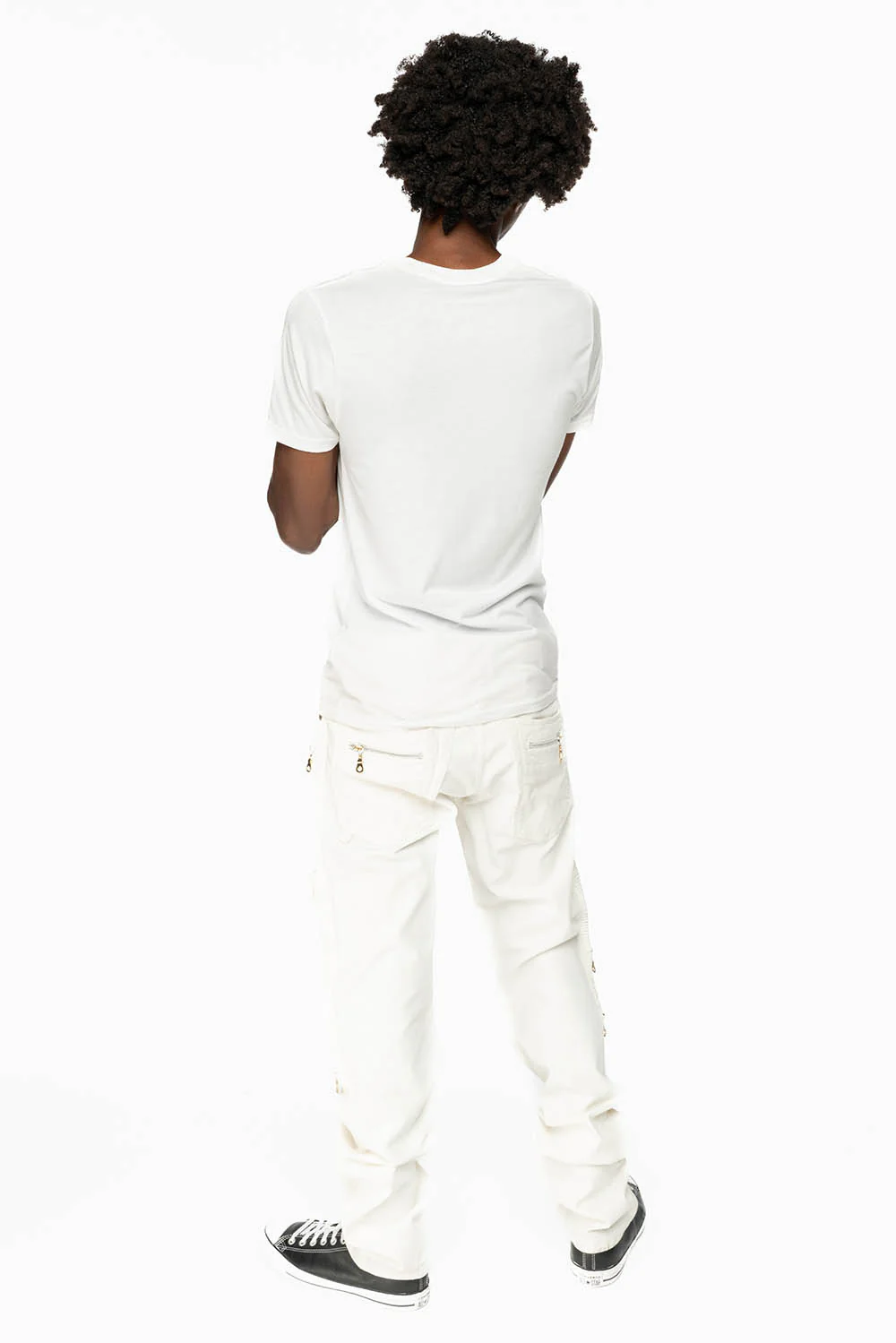 MENS THE SHOW BIKER JEANS IN WHITE COATING WASH - Image 7