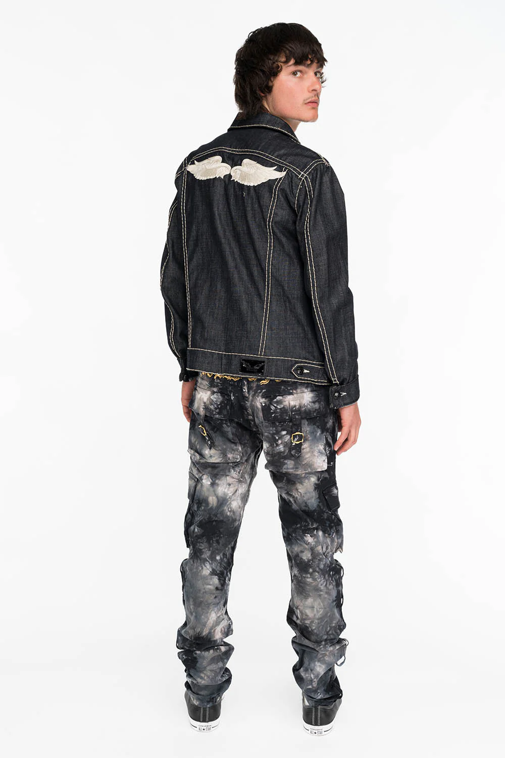 MILITARY STYLE CARGO IN BLACK TIE DYE - Image 5