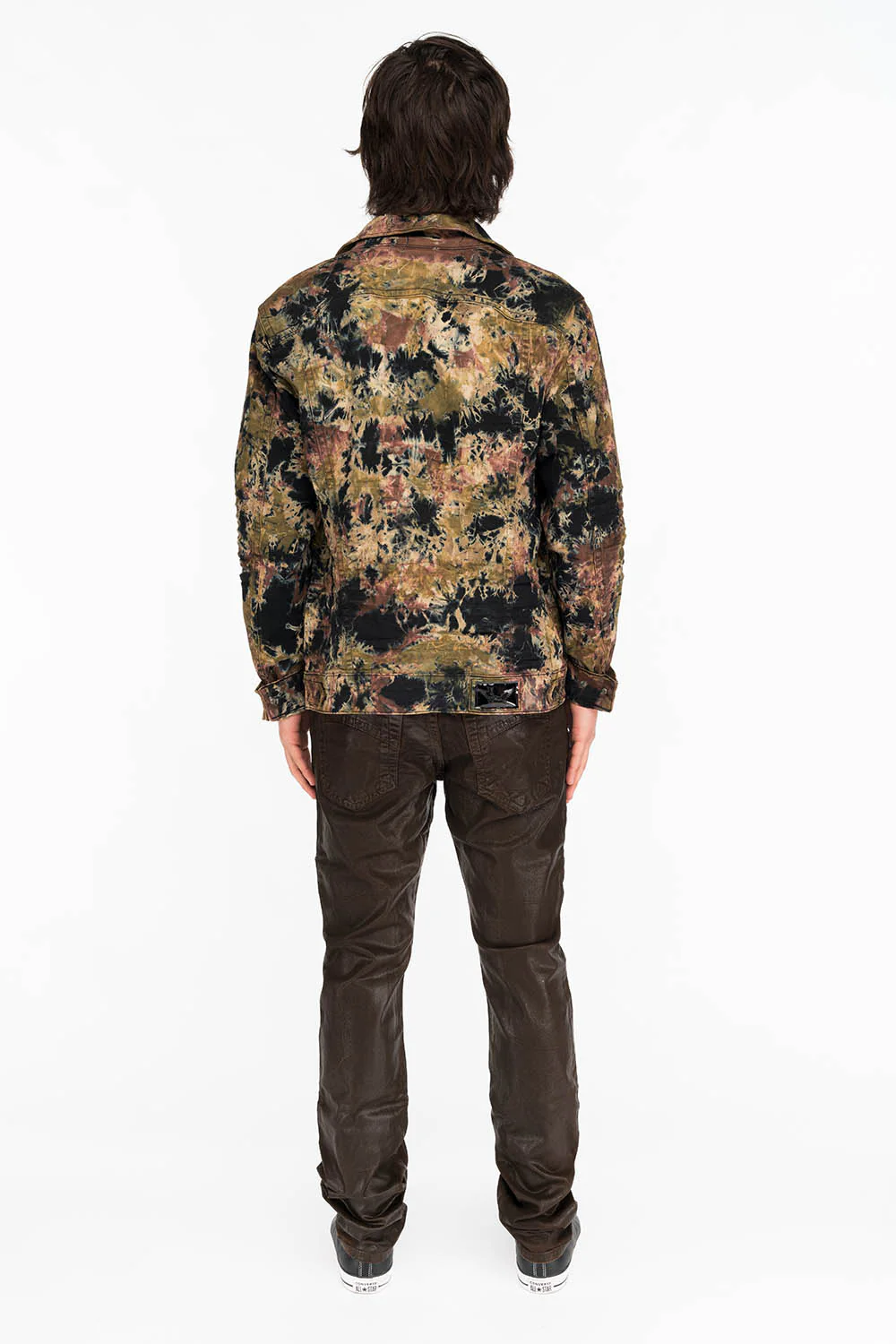 CLASSIC MENS 5 POCKET SLIM JEANS IN CUIR BROWN - Image 5