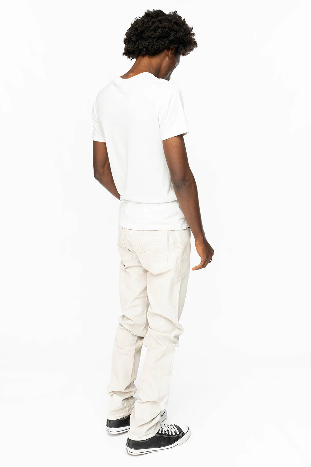 CLASSIC 5 POCKET  SLIM  LEG JEANS  IN CUIR WHITE - Image 5