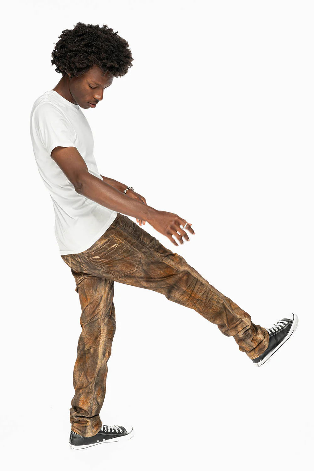 MENS MOTO BIKER JEANS IN NEVADA WASH - Image 4