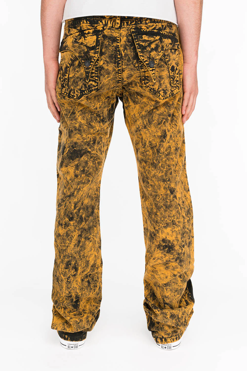 DOUBLE FLAP JEANS IN TIE DYE MUSTARD - Image 3