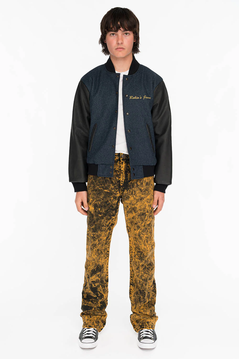 DOUBLE FLAP JEANS IN TIE DYE MUSTARD - Image 4
