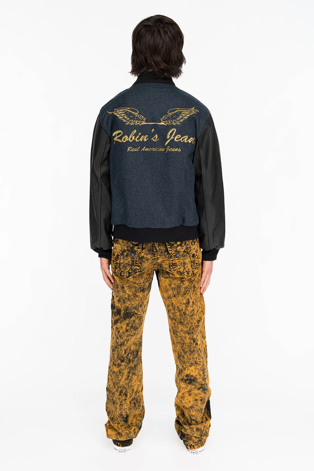 DOUBLE FLAP JEANS IN TIE DYE MUSTARD - Image 5