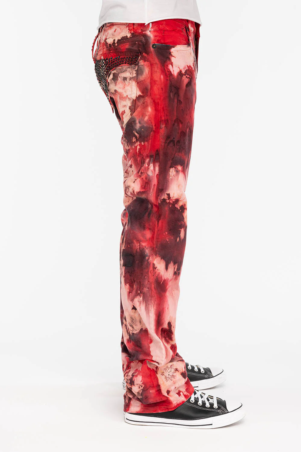 MENS CLASSIC STRAIGHT LEG LONG FLAP JEANS WITH CRYSTALS IN SUNDANCE - Image 2