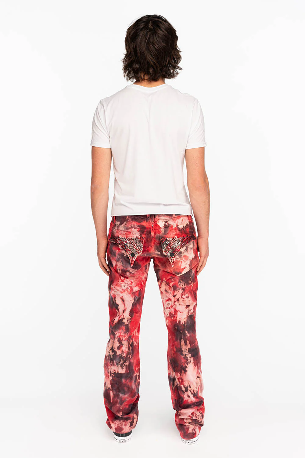 MENS CLASSIC STRAIGHT LEG LONG FLAP JEANS WITH CRYSTALS IN SUNDANCE - Image 5