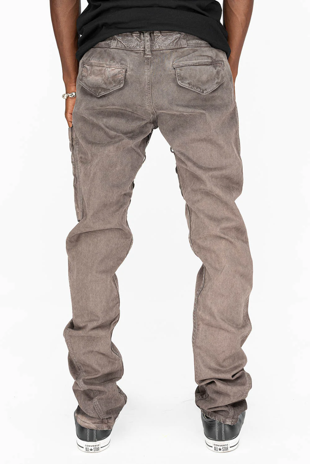 MENS TECHNIQUE CARGO PANTS IN COTTON CHOCOLALE - Image 3