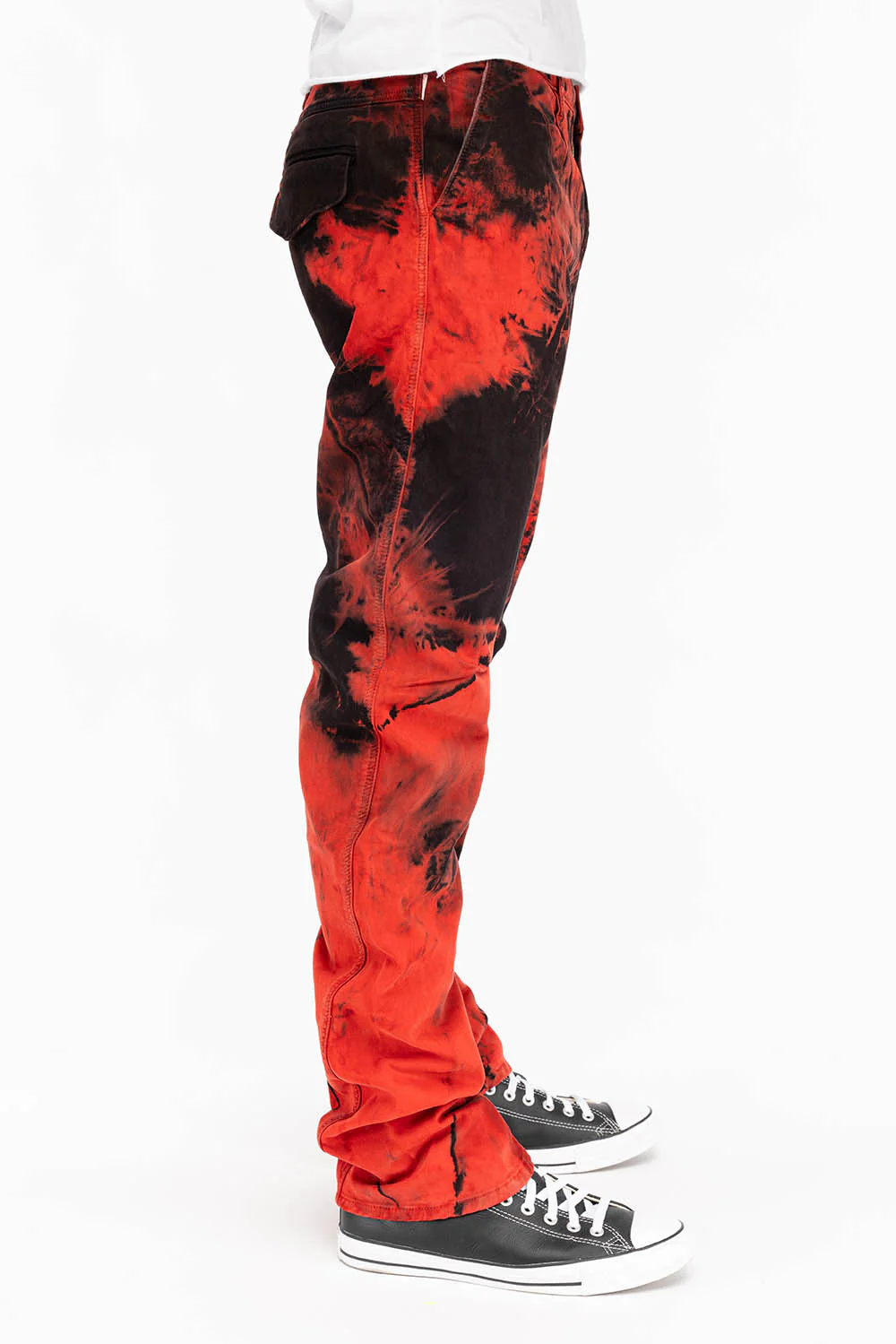 TECHNIQUE CARGO IN TIE DYE BLACK AND RED - Image 2