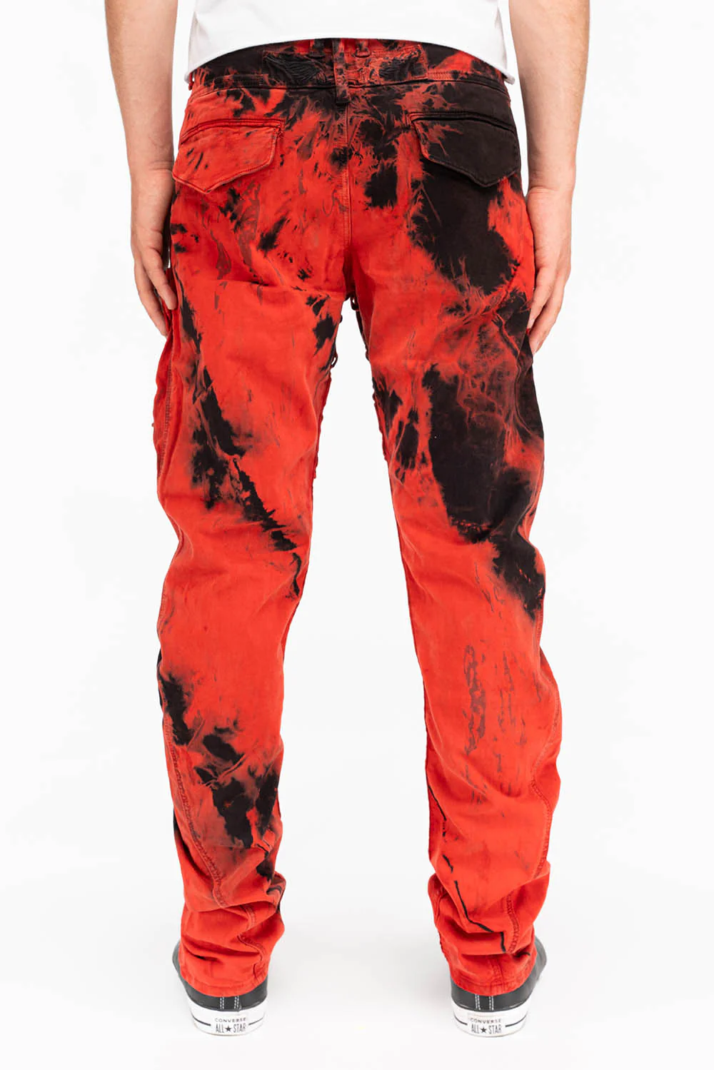 TECHNIQUE CARGO IN TIE DYE BLACK AND RED - Image 3