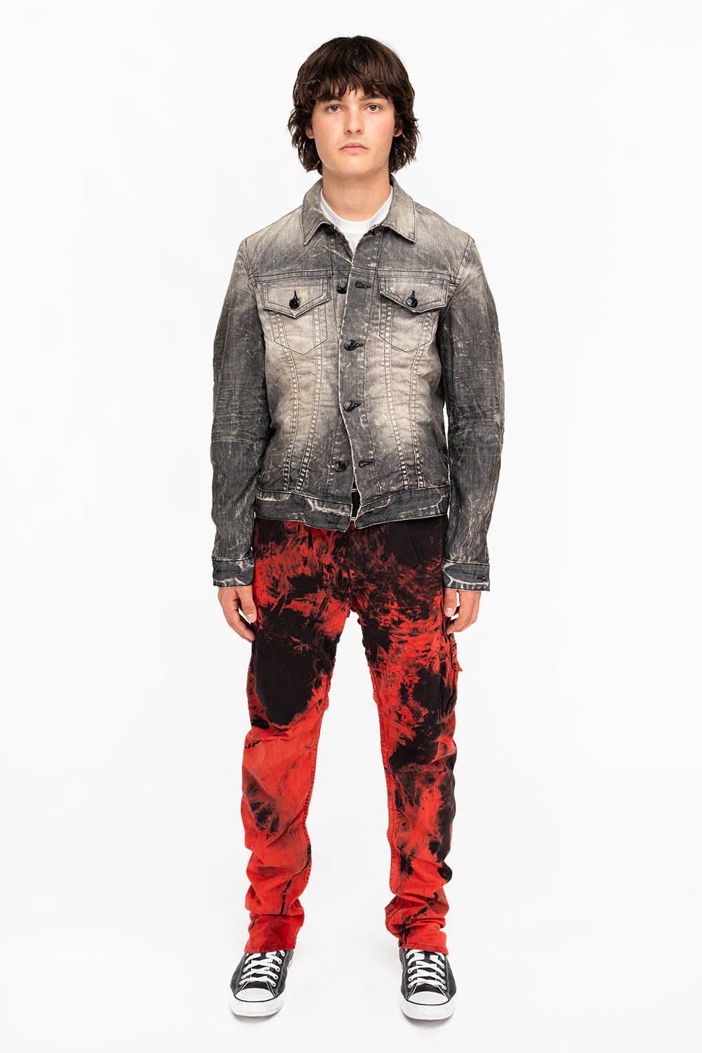 TECHNIQUE CARGO IN TIE DYE BLACK AND RED - Image 4
