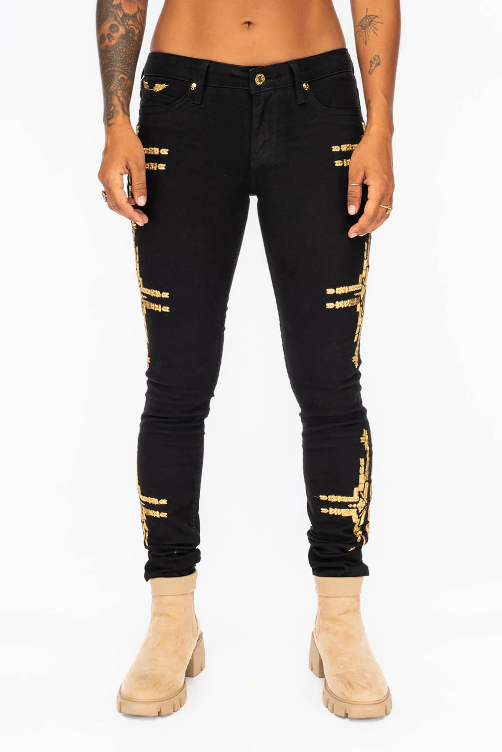 MARILYN SKINNY IN CHAPA BLACK - Image 2