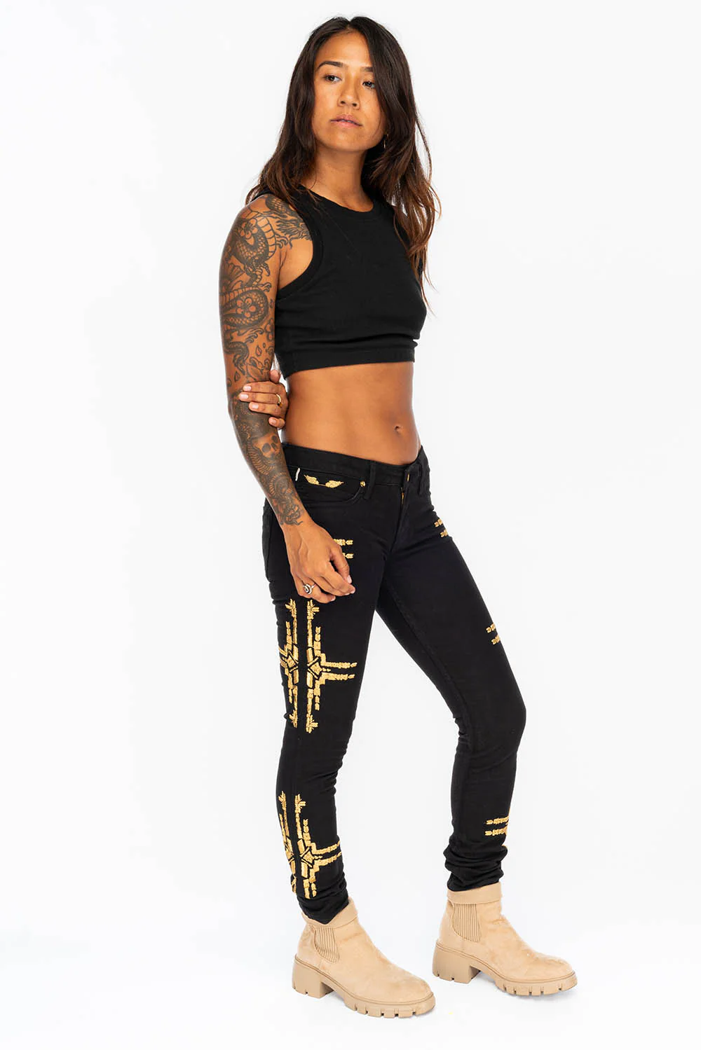 MARILYN SKINNY IN CHAPA BLACK - Image 7