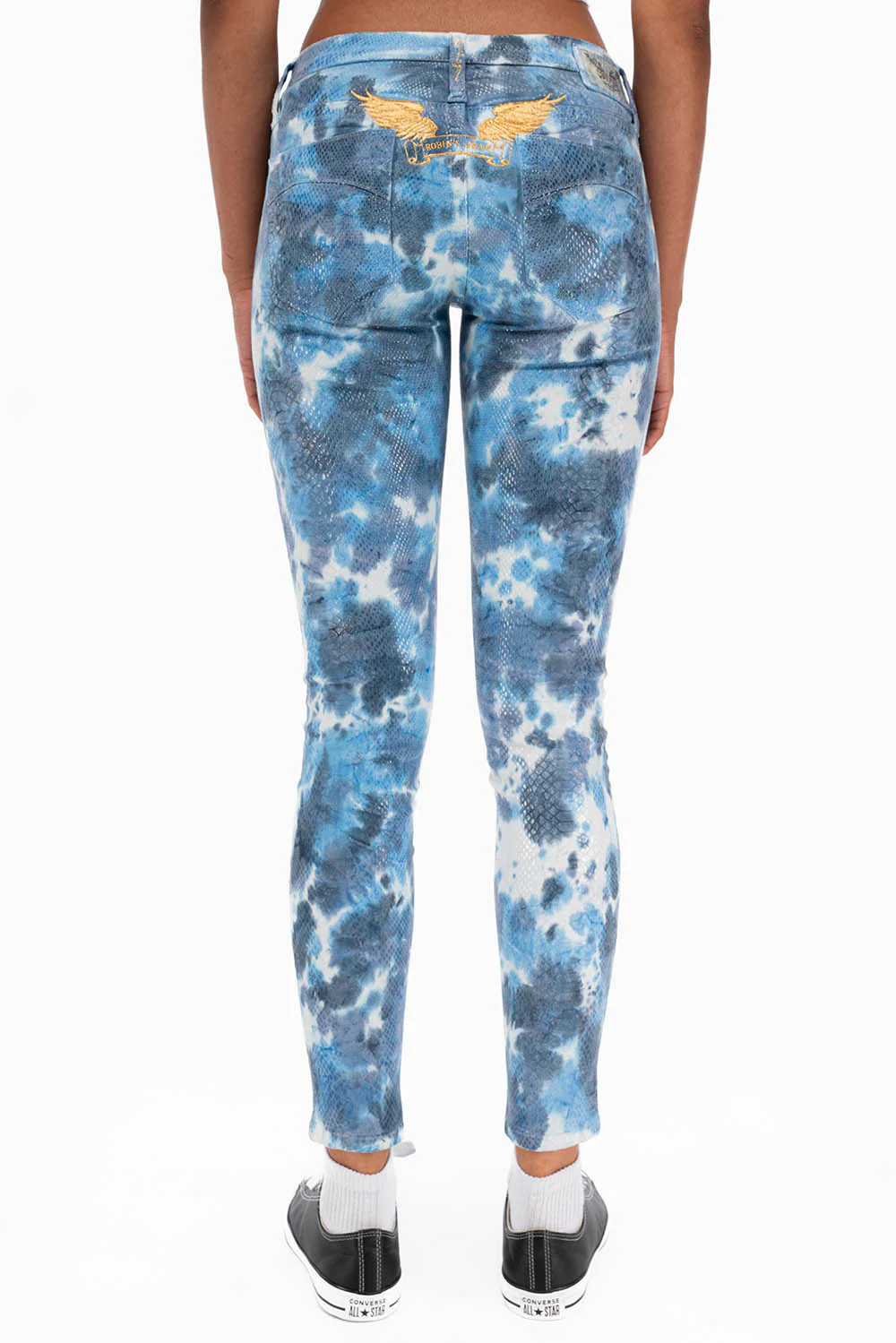 MARILYN WOMENS SKINNY JEANS IN LIZARD BLUE - Image 2