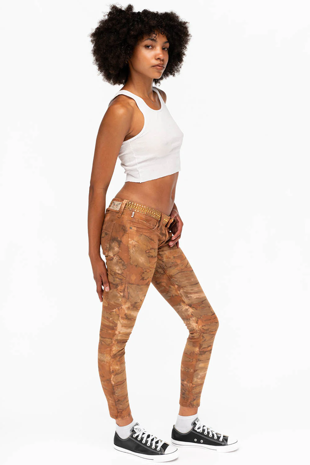 SKINNY JEANS IN MUD BROWN WITH STUDS AND SW - Image 5