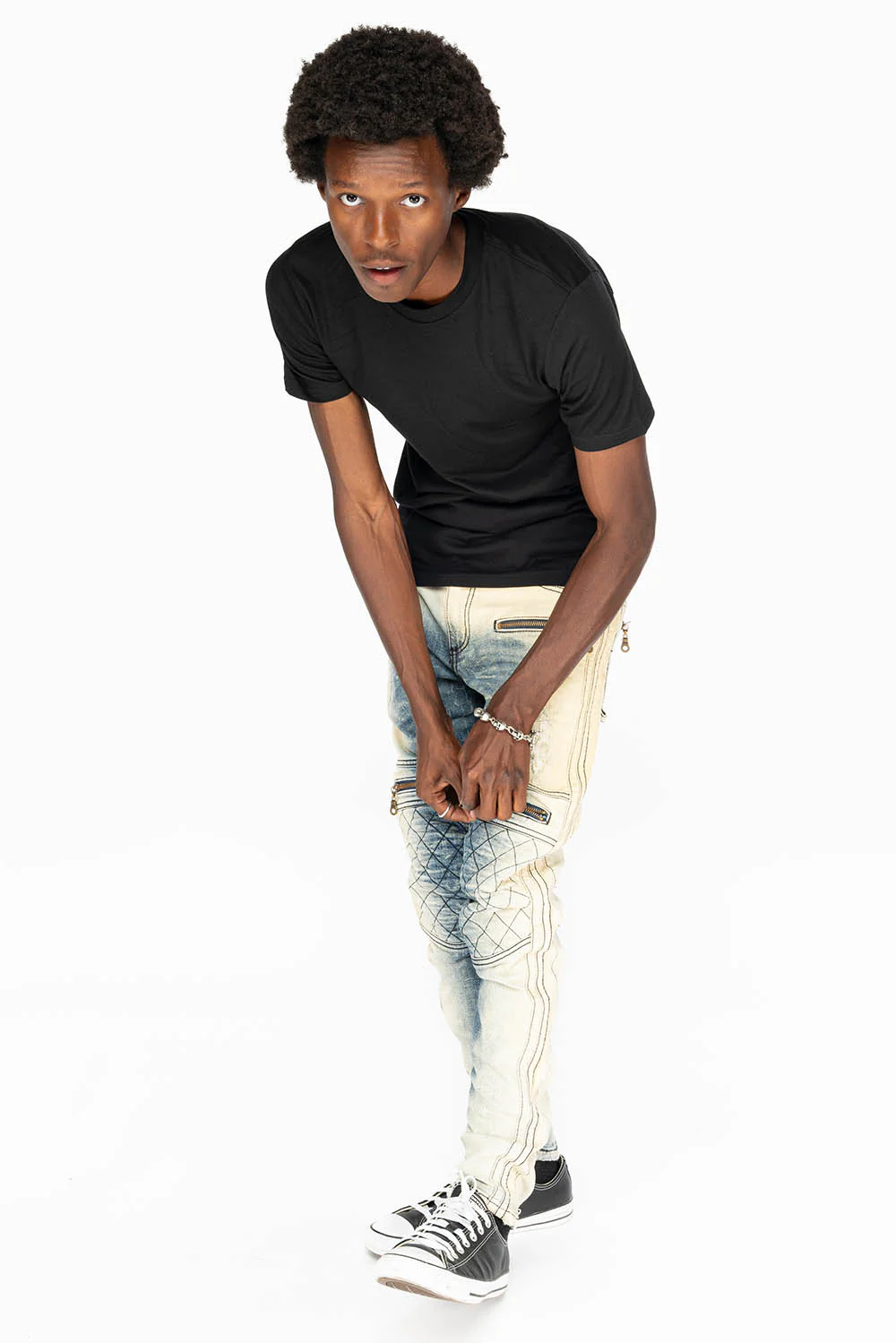 MENS BIKER JEANS IN OCEAN WASH - Image 5