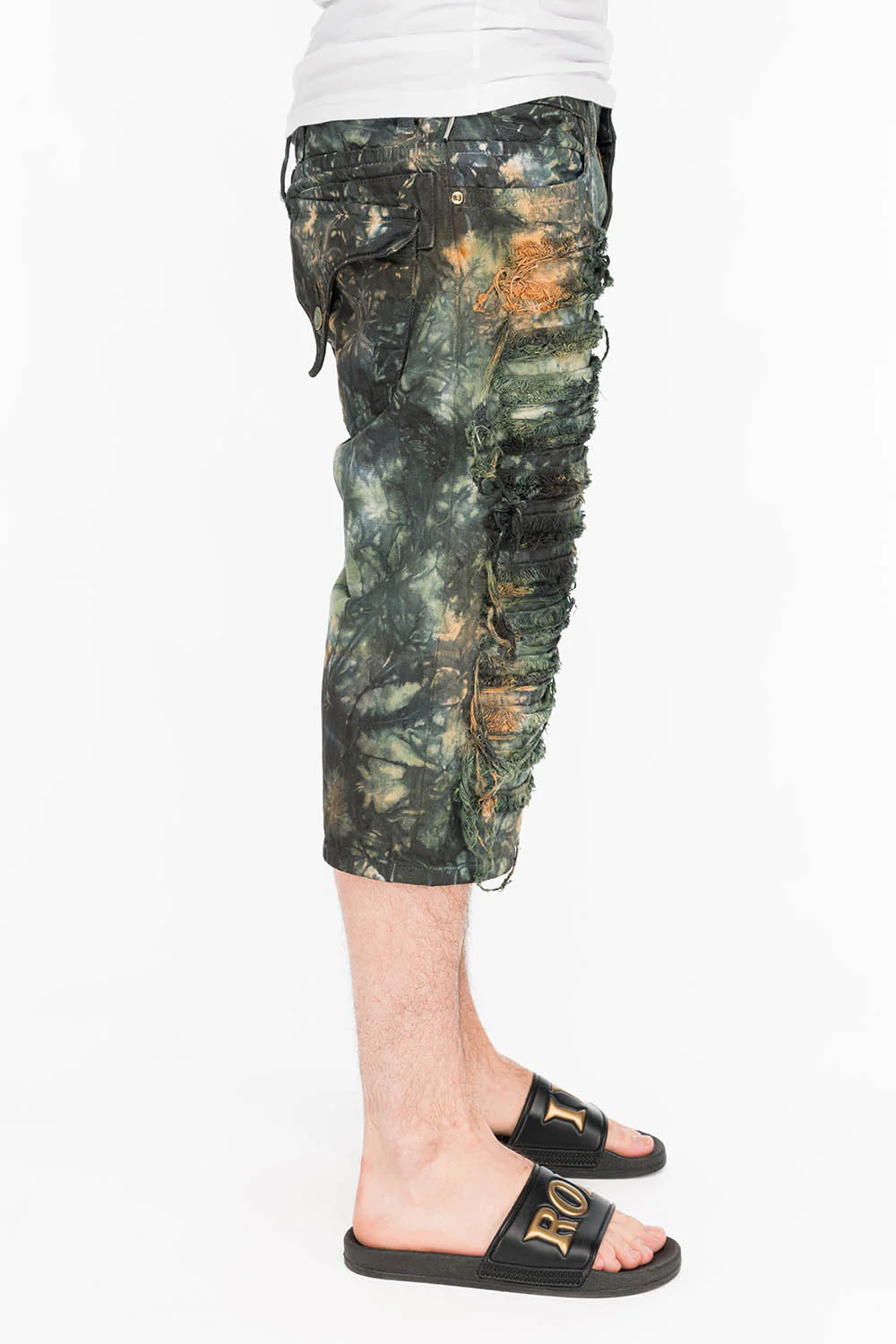 MENS DESTROYED SHORTS WITH KILLER FLAP POCKET IN JERONIMO WASH - Image 2
