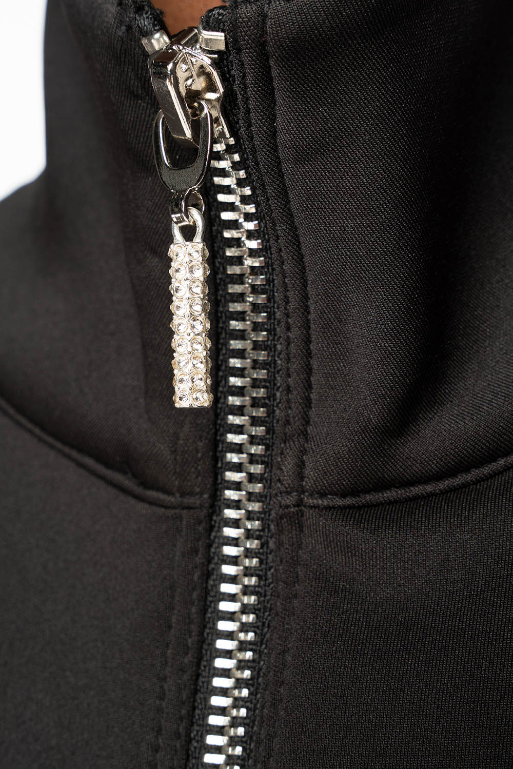 TRACK JACKET IN BLACK WITH RED STRIPE AND GOLD ROBIN’S LOGO EMBROIDERY - Image 7